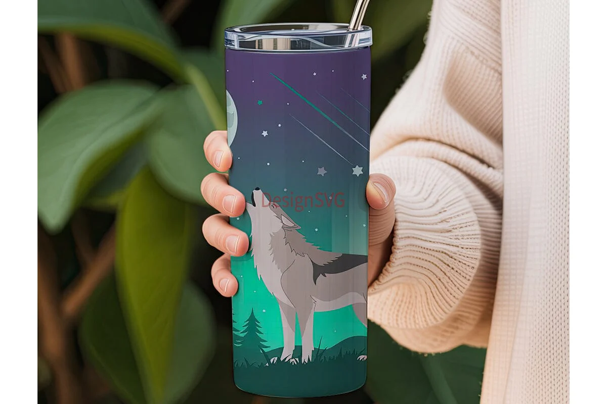 Howling Wolf 20oz Tumbler Wrap - Image 3