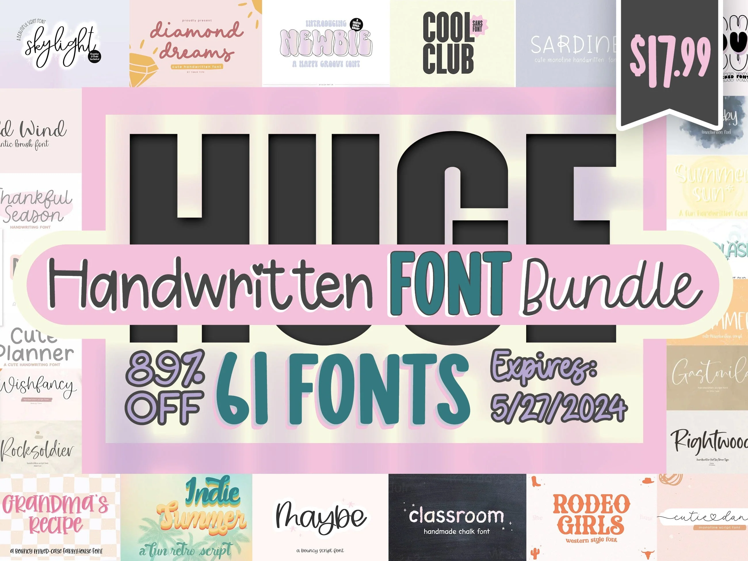 Huge Handwritten Font Bundle