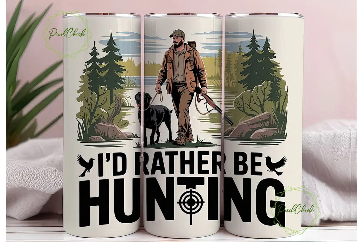 Hunter with Dog 20oz Tumbler Wrap - Image 3