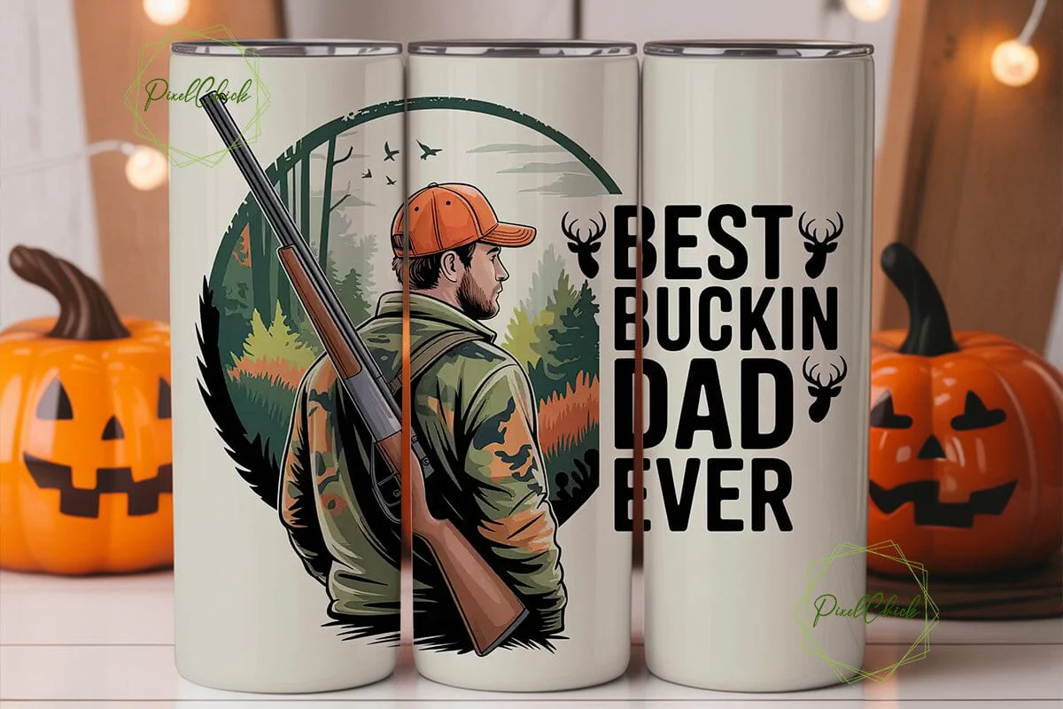 Hunting Dad 20oz Tumbler Wrap - Image 2