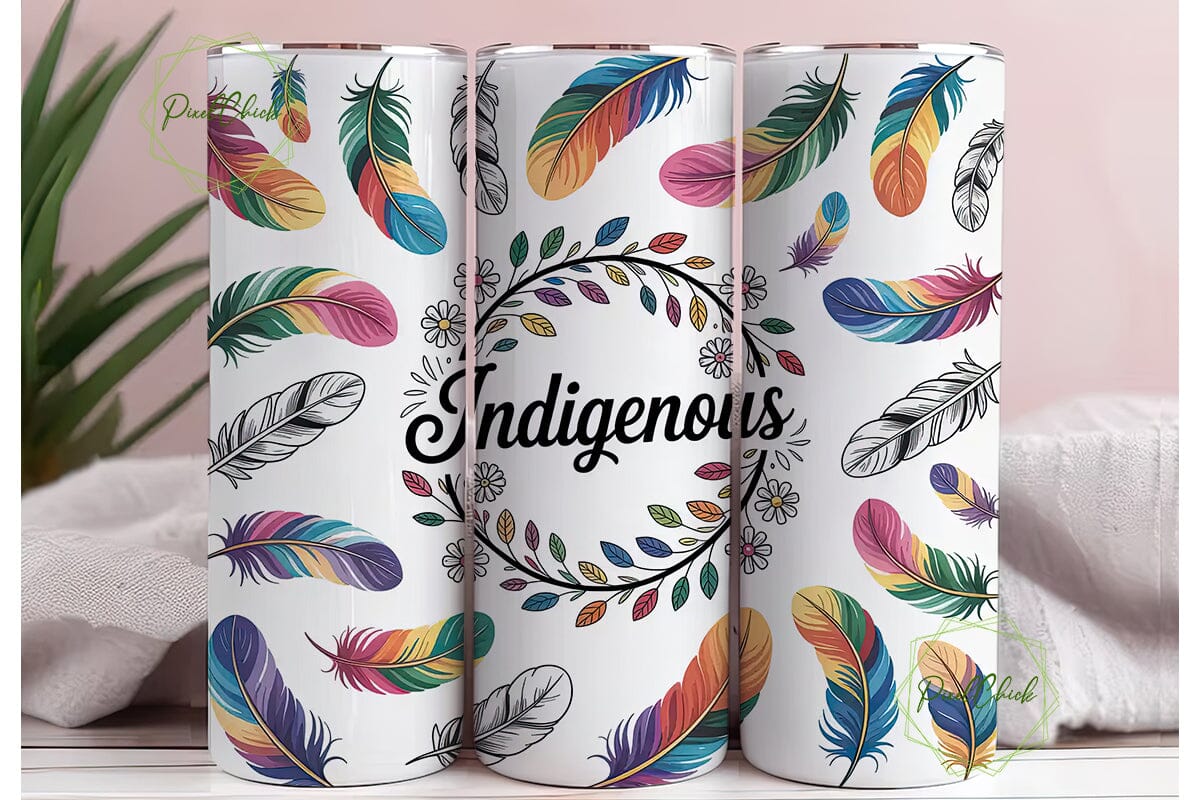 Indigenous Feathers Floral Tumbler Wrap - Image 3