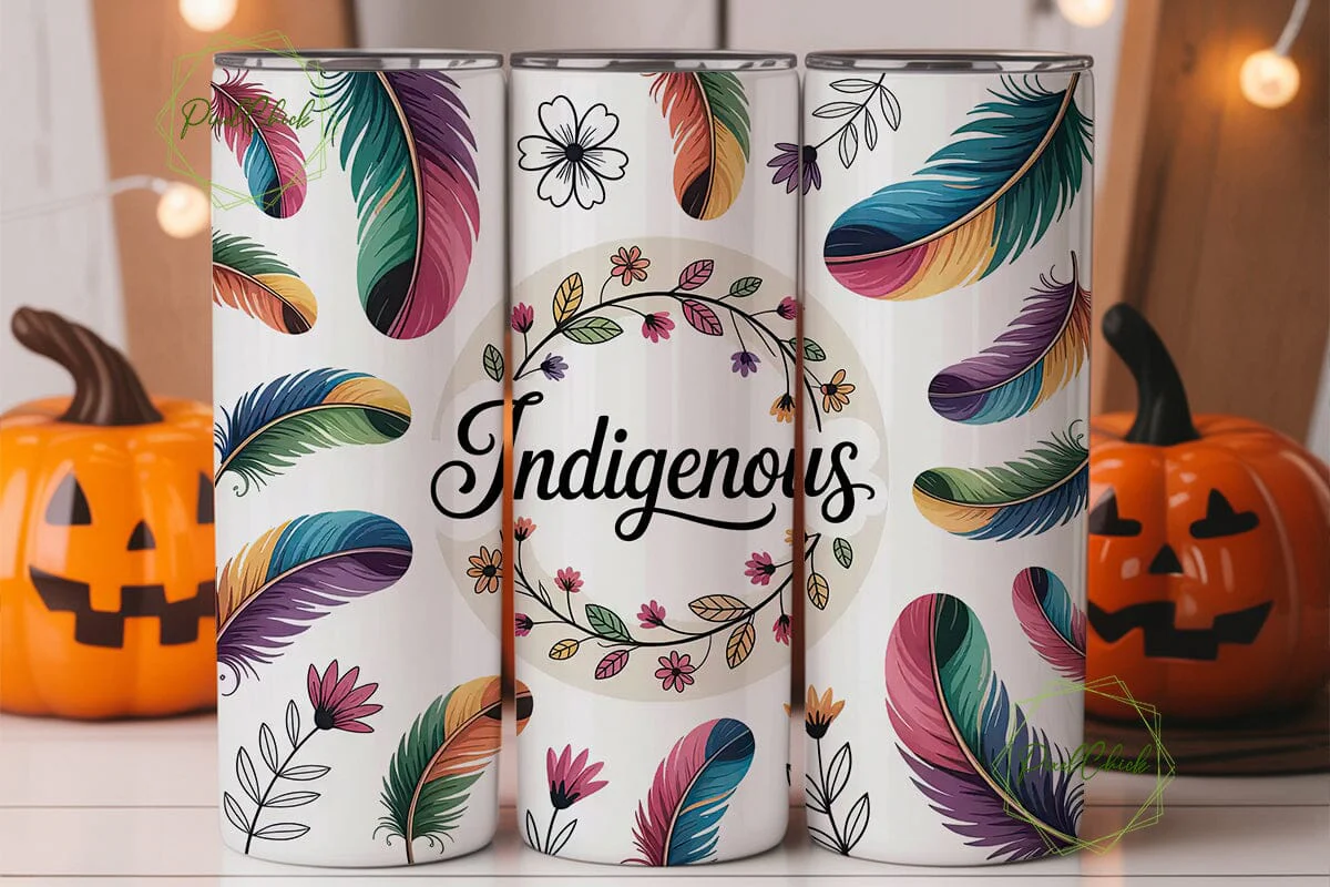 Indigenous Feathers Floral Tumbler Wrap - Image 2