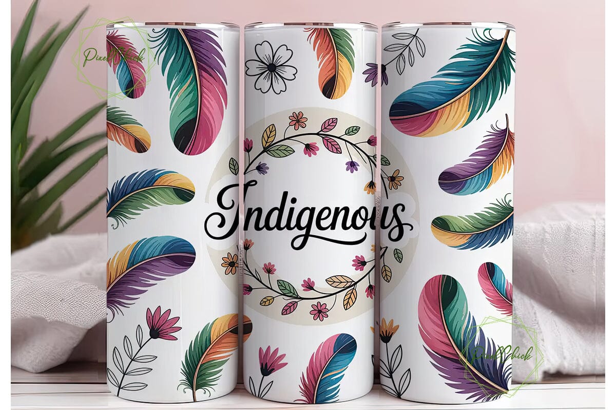 Indigenous Feathers Floral Tumbler Wrap - Image 3