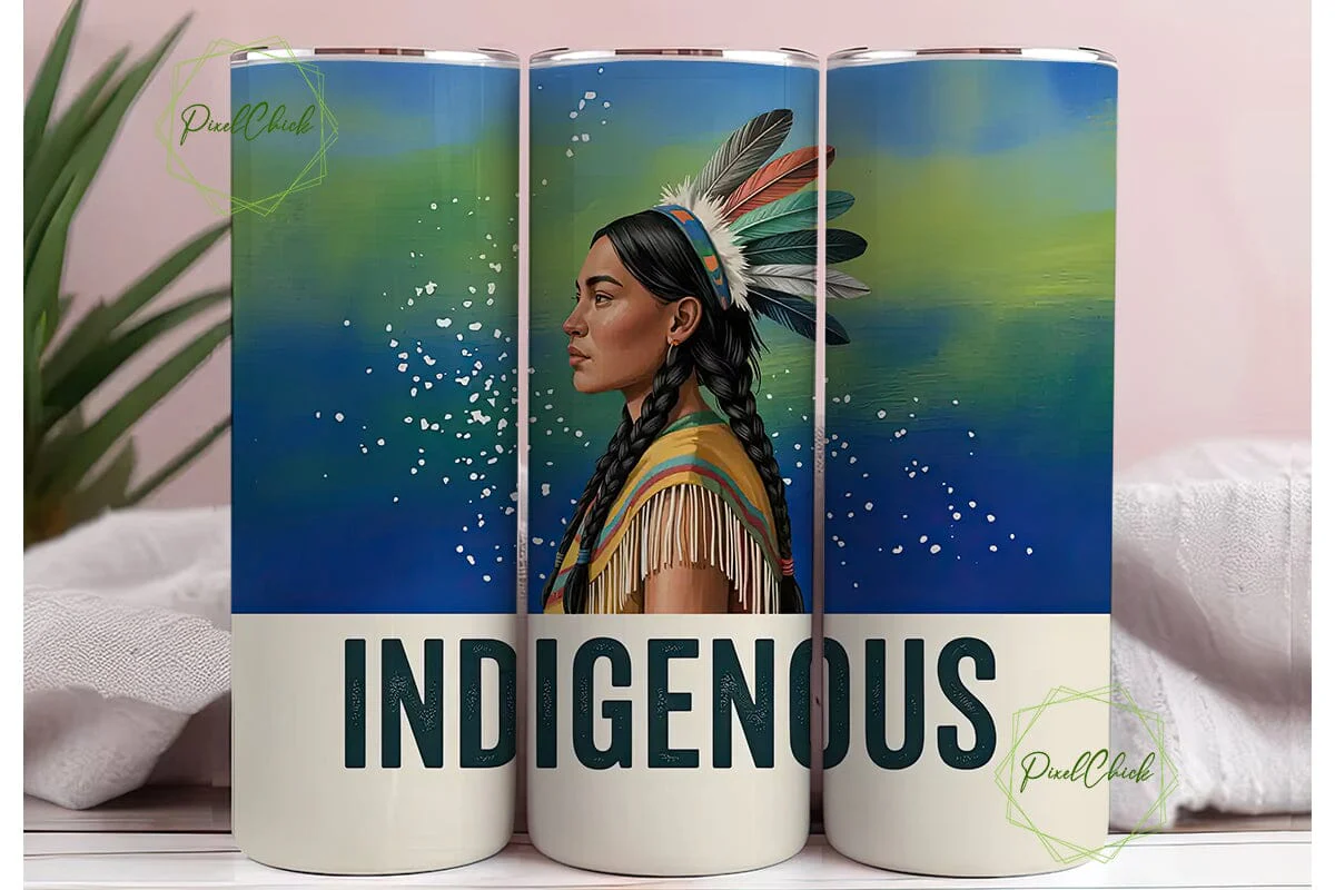Indigenous Headdress 20oz Tumbler Wrap - Image 3