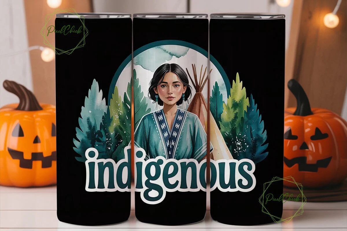 Indigenous Woman Tumbler Wrap - Image 2