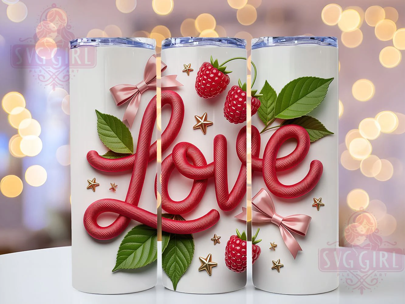Inflated Heart Valentine Tumbler, Inflated Love, Heart Theme, Romantic Style, Festive Design, 20Oz Tumbler, Sublimation Wrap