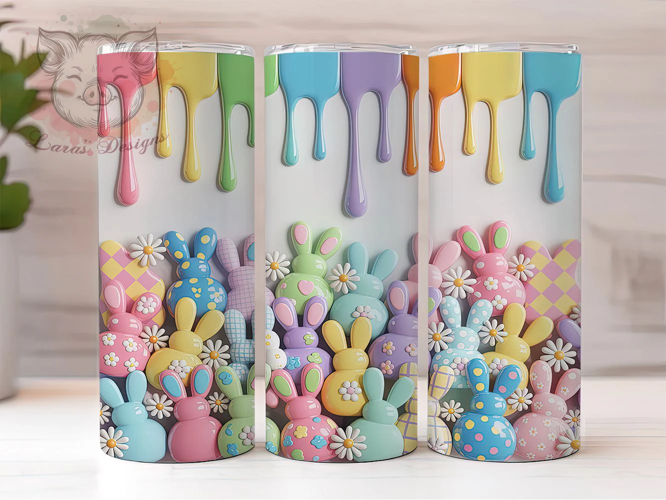 Inflated Puffy Easter Bunny Tumbler, Easter Rabbit Tumbler, Puffy Bunny Wrap, Cute Bunny Wrap, Festive Easter Wrap, Sublimation Design, Trendy Gift Idea