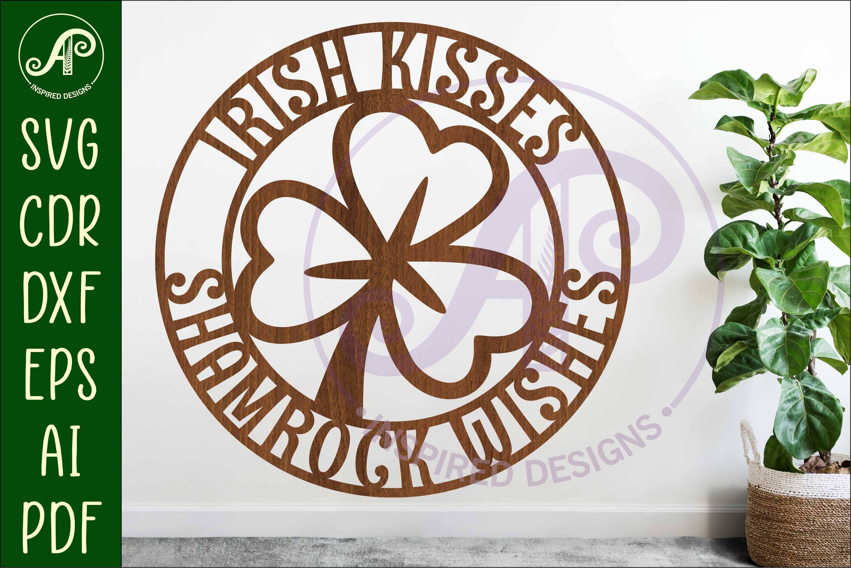 Irish Kisses and Shamrock Wishes St. Patrick's Day wall sign