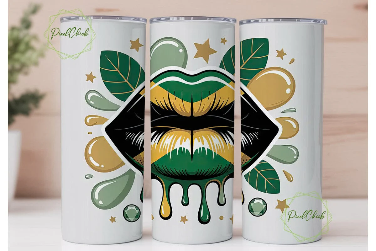 Jamaican Lips 20oz Tumbler Wrap