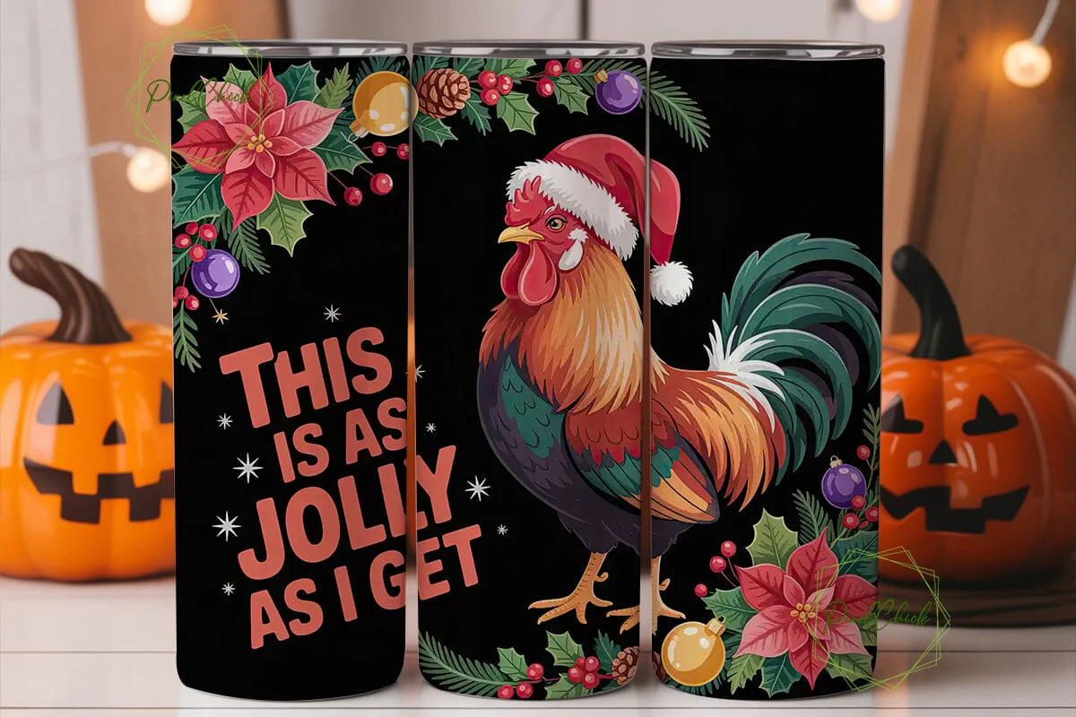 Jolly Rooster Christmas 20oz Tumbler - Image 2