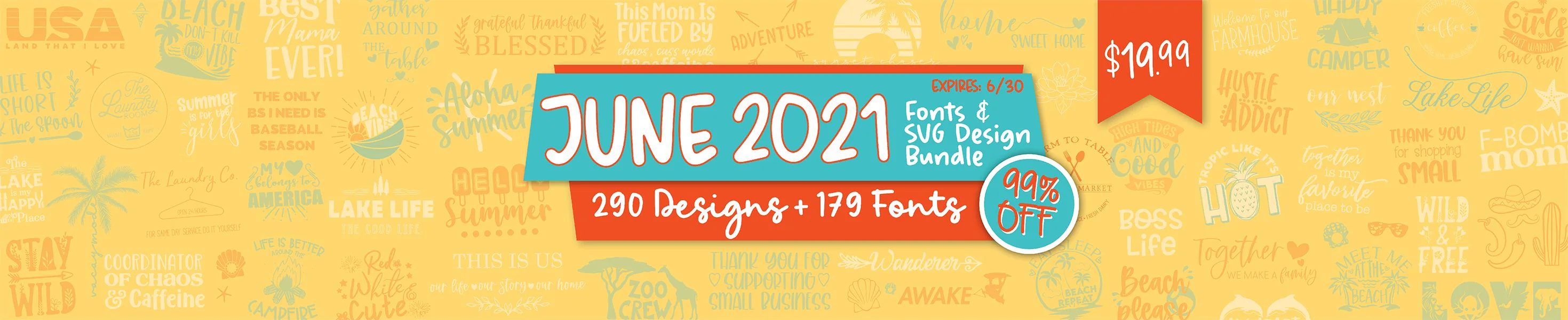 June 2021 Fonts and SVG Design Bundle - Image 2