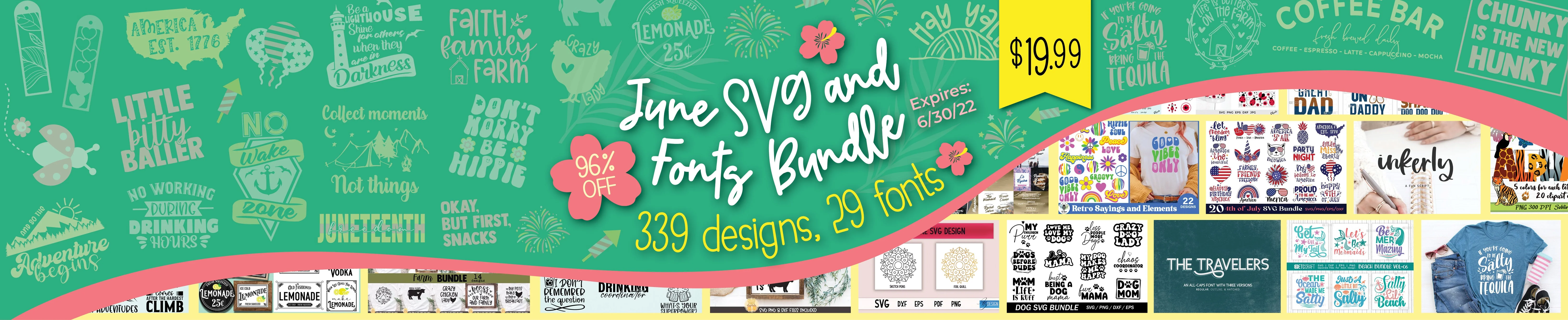June 2022 SVG and Font Bundle - Image 2