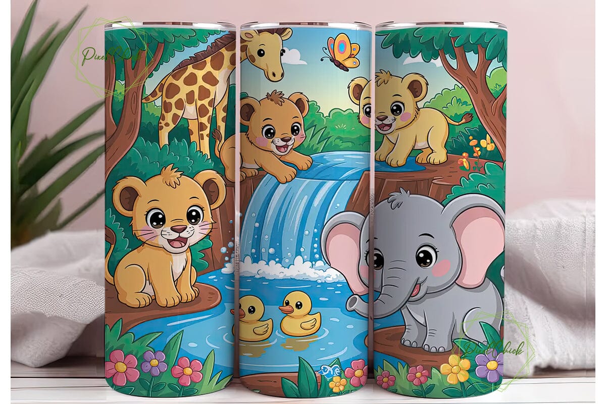 Jungle Animals 20oz Tumbler Wrap - Image 3