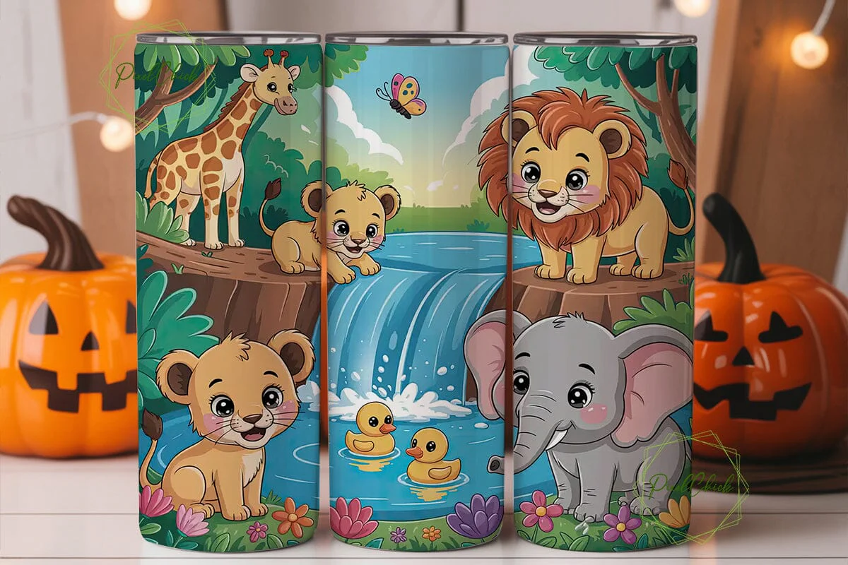 Jungle Animals 20oz Tumbler Wrap - Image 2