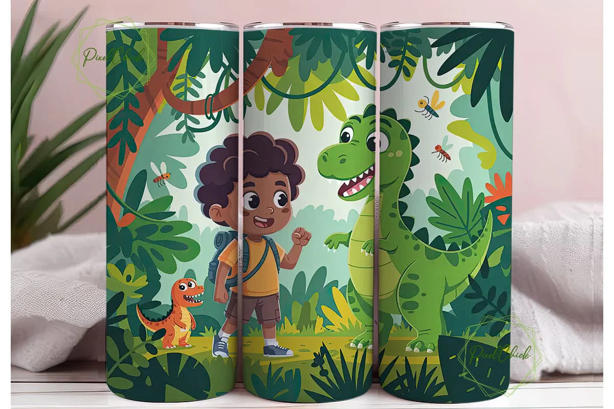 Jungle Dinosaur Adventure 20oz Tumbler - Image 3