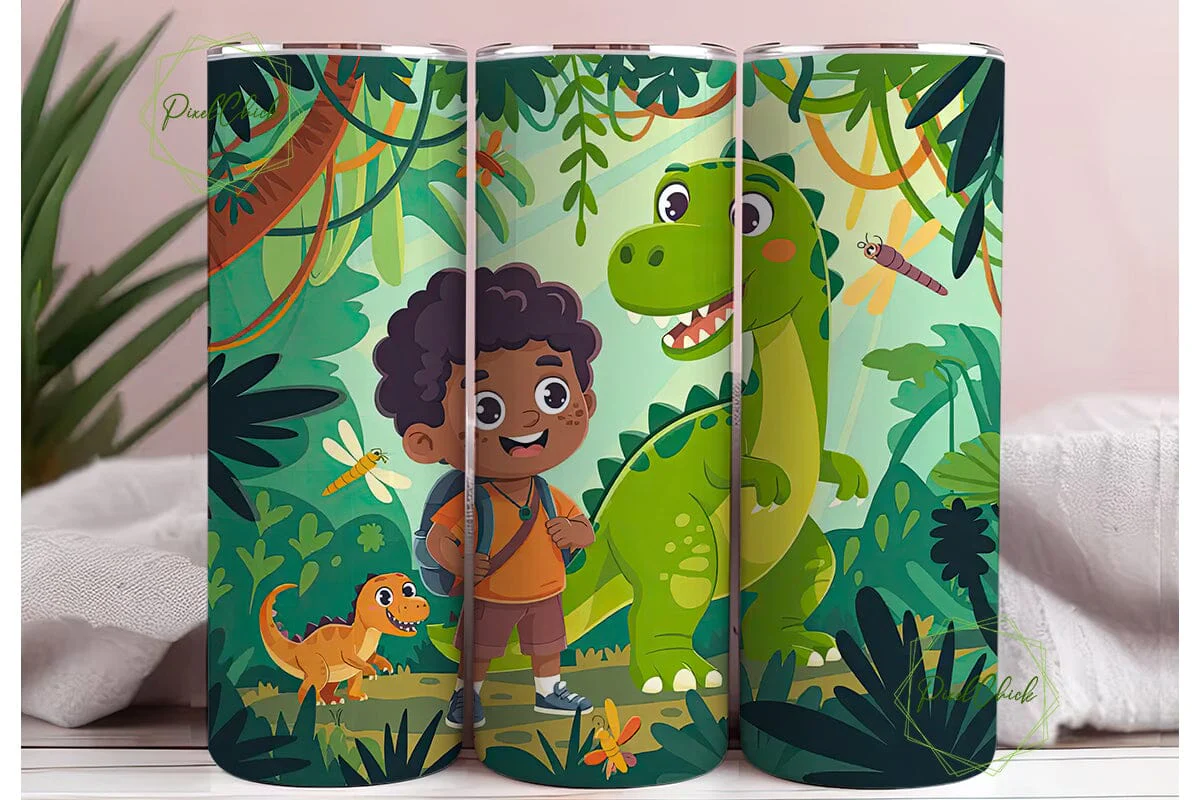 Jungle Dinosaur Adventure 20oz Tumbler - Image 3