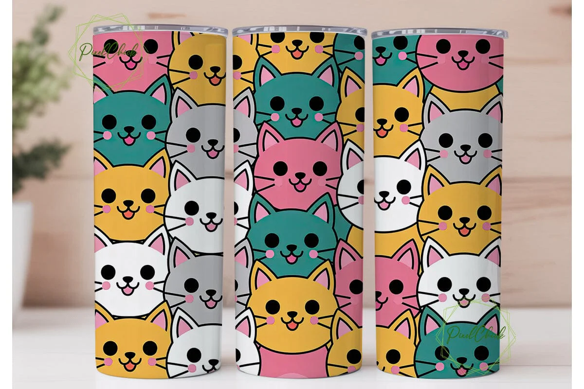 Kawaii Cats 20oz Tumbler Wrap