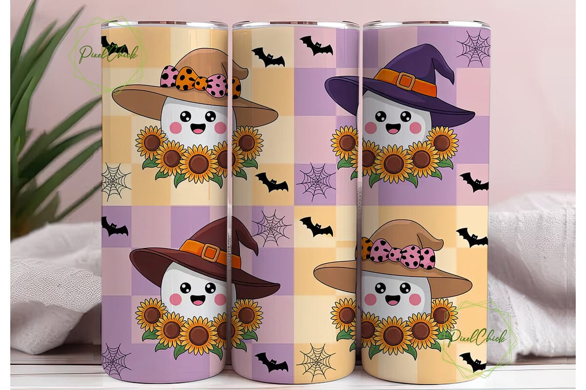 Kawaii Halloween Ghost 20oz Tumbler Wrap - Image 3