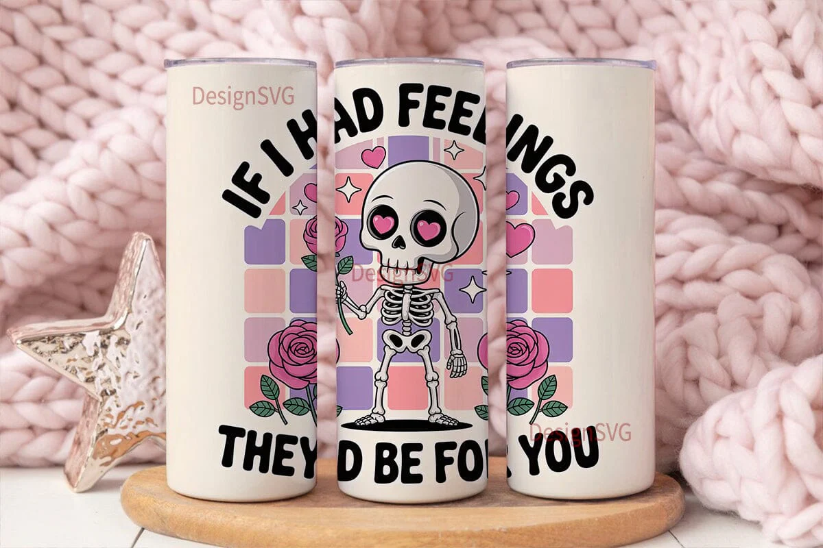 Kawaii Skeleton with Roses 20oz Tumbler
