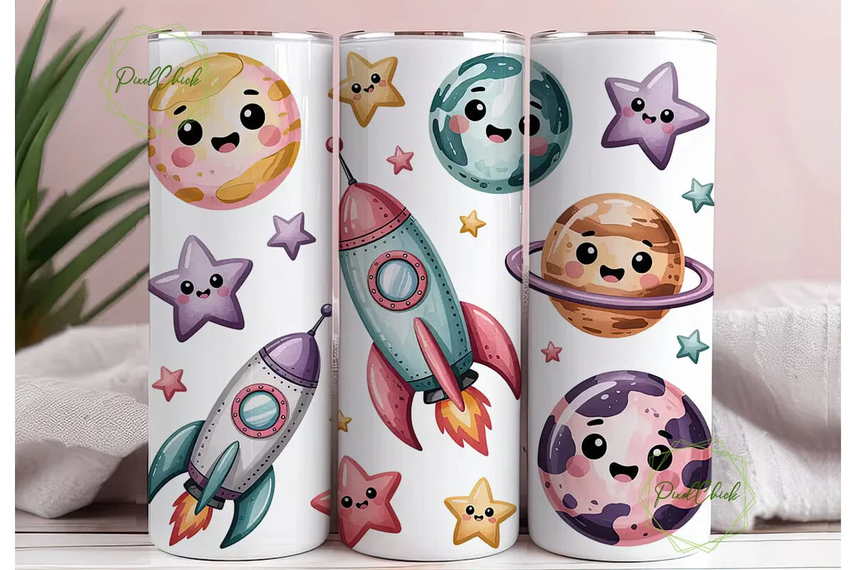 Kawaii Space 20oz Tumbler Wrap - Image 3
