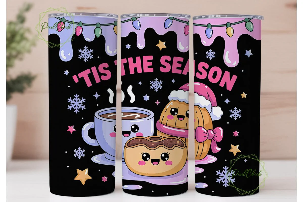 Kawaii Xmas Tamales Tumbler Wrap - Image 2