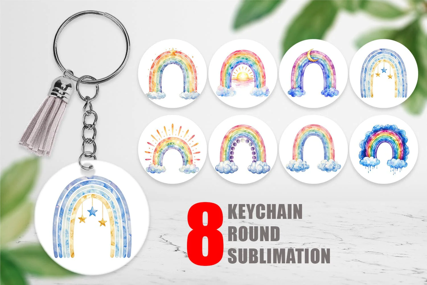 Keychain Celestial Boho Rainbow