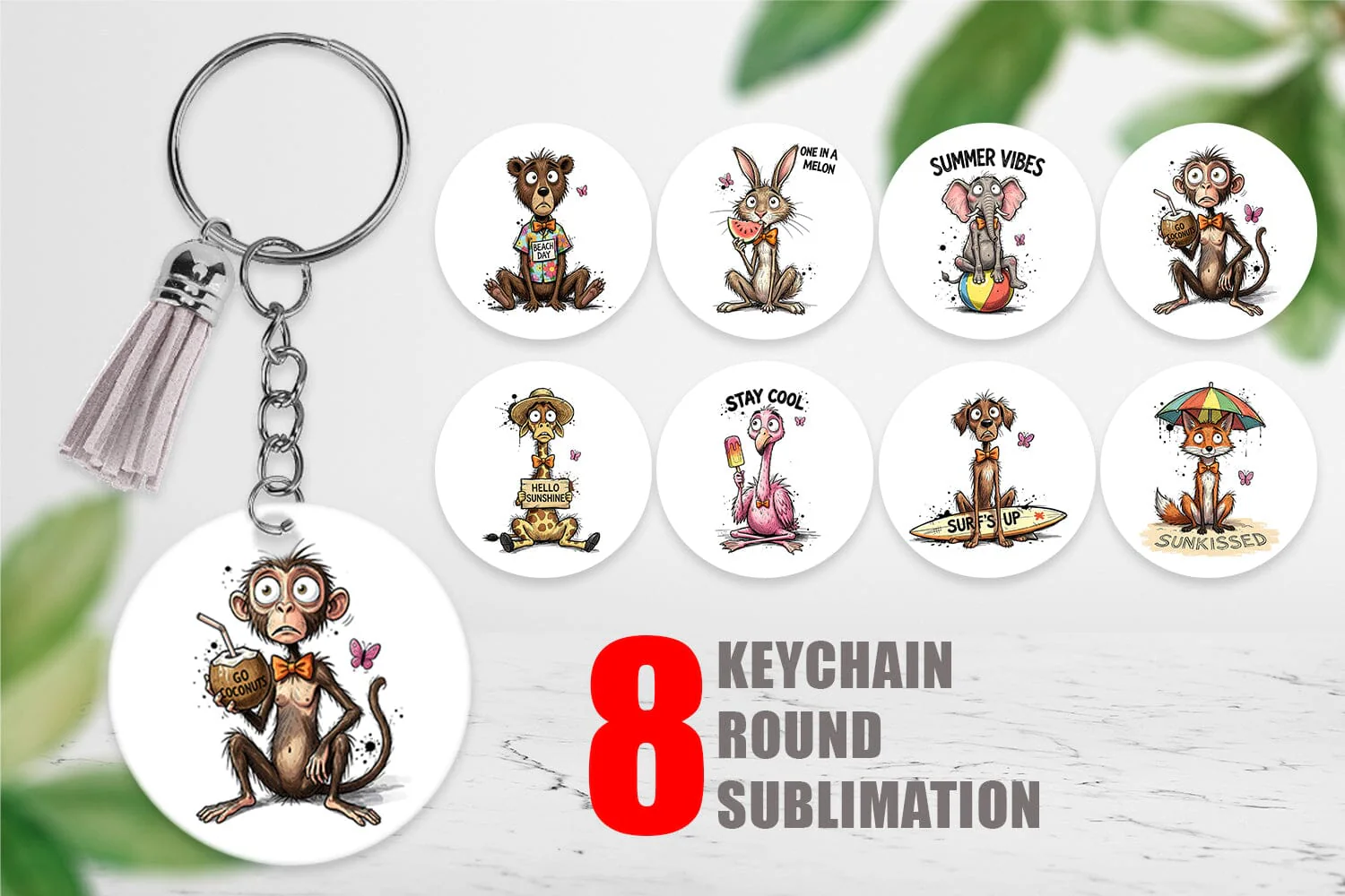 Keychain Funny Summer Quote Animals