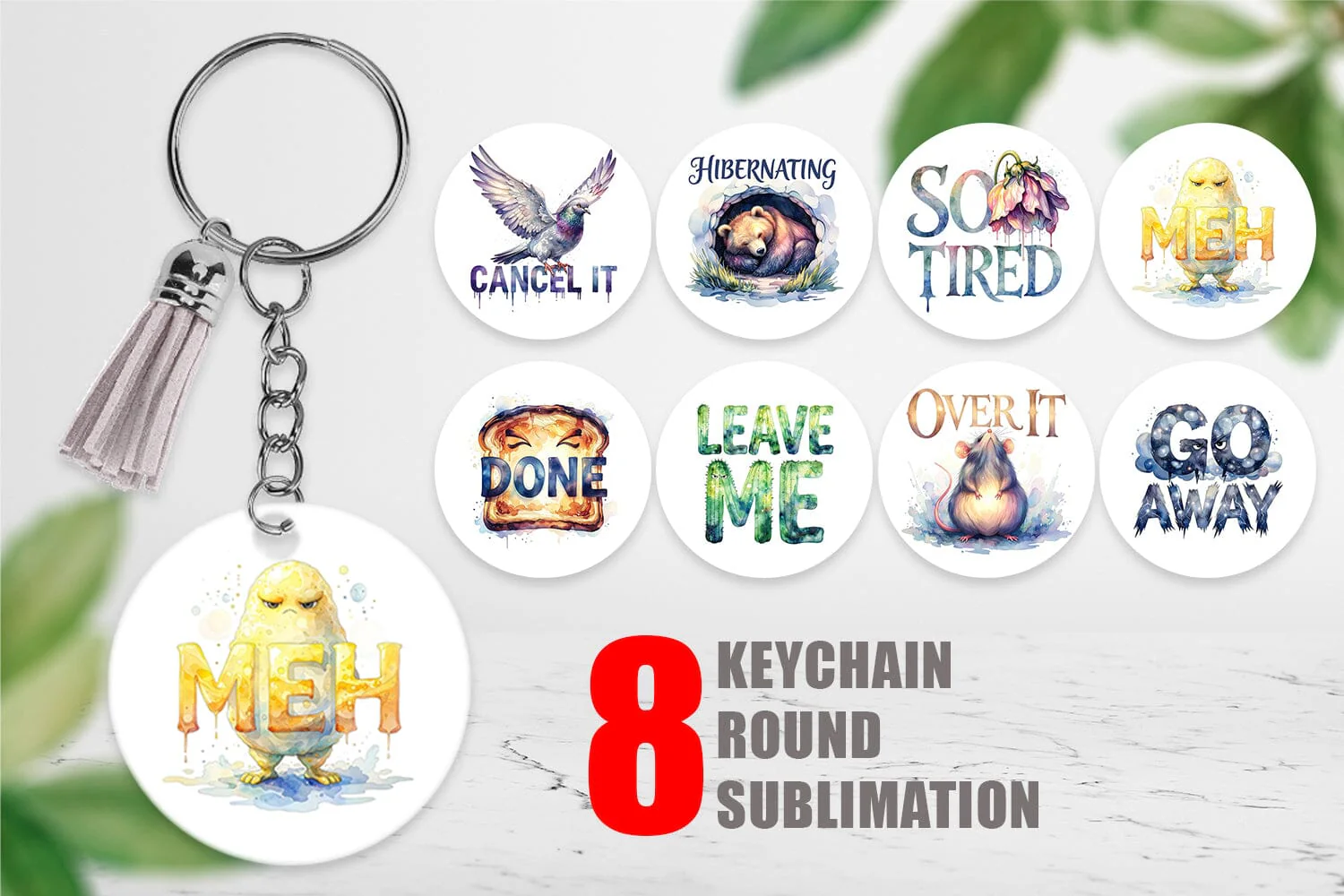 Keychain Grumpy Sleepy Affirmations