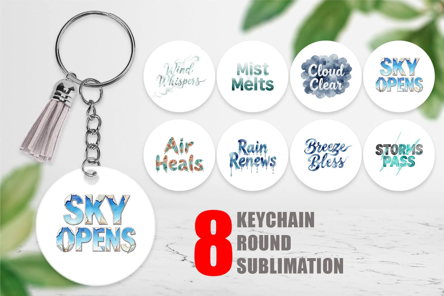Keychain Watercolor Celestial Mental Health Art