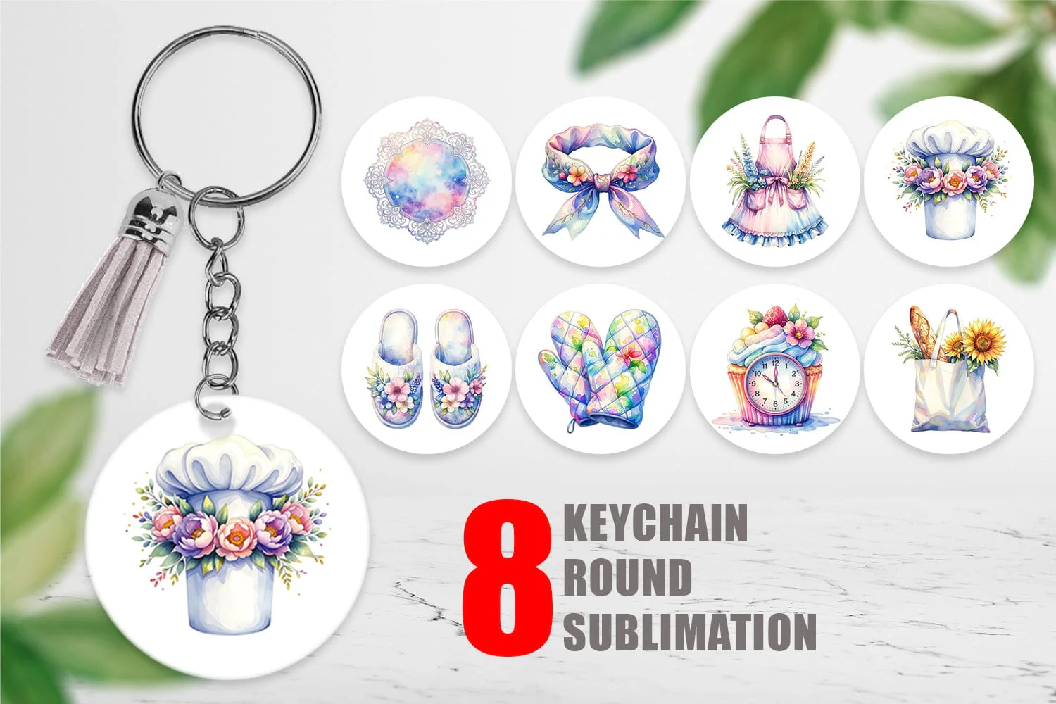Keychain Whimsical Apron & Chef Hat