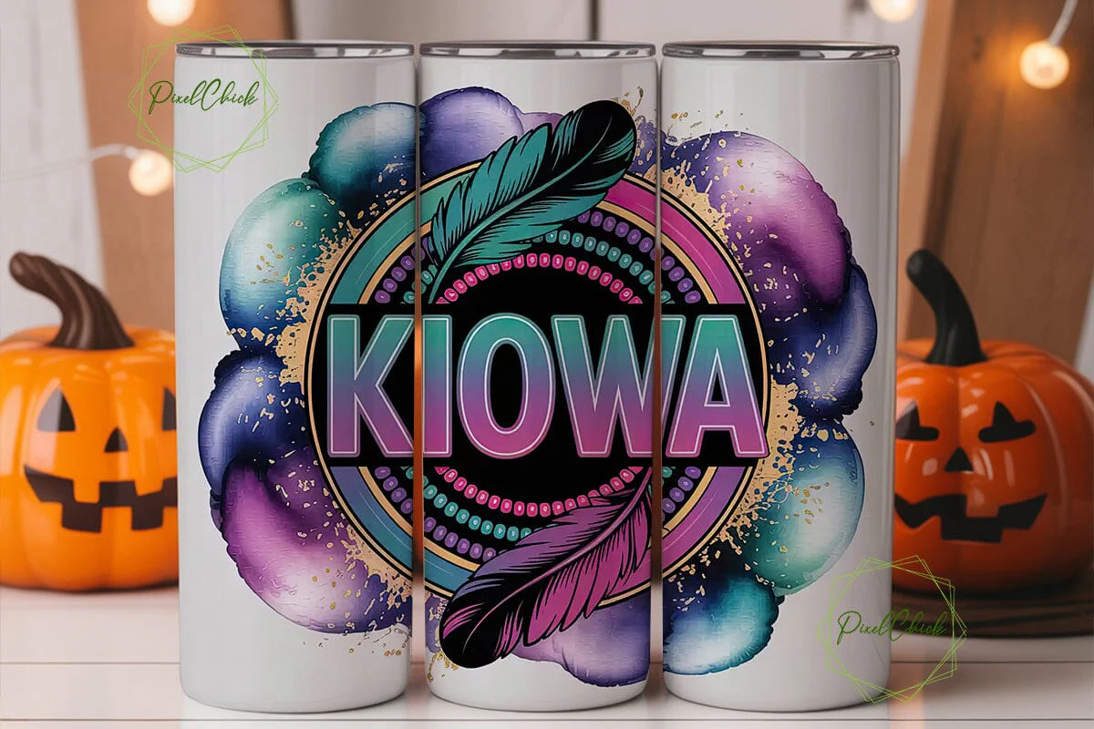 Kiowa Beaded Design 20oz Tumbler Wrap - Image 2