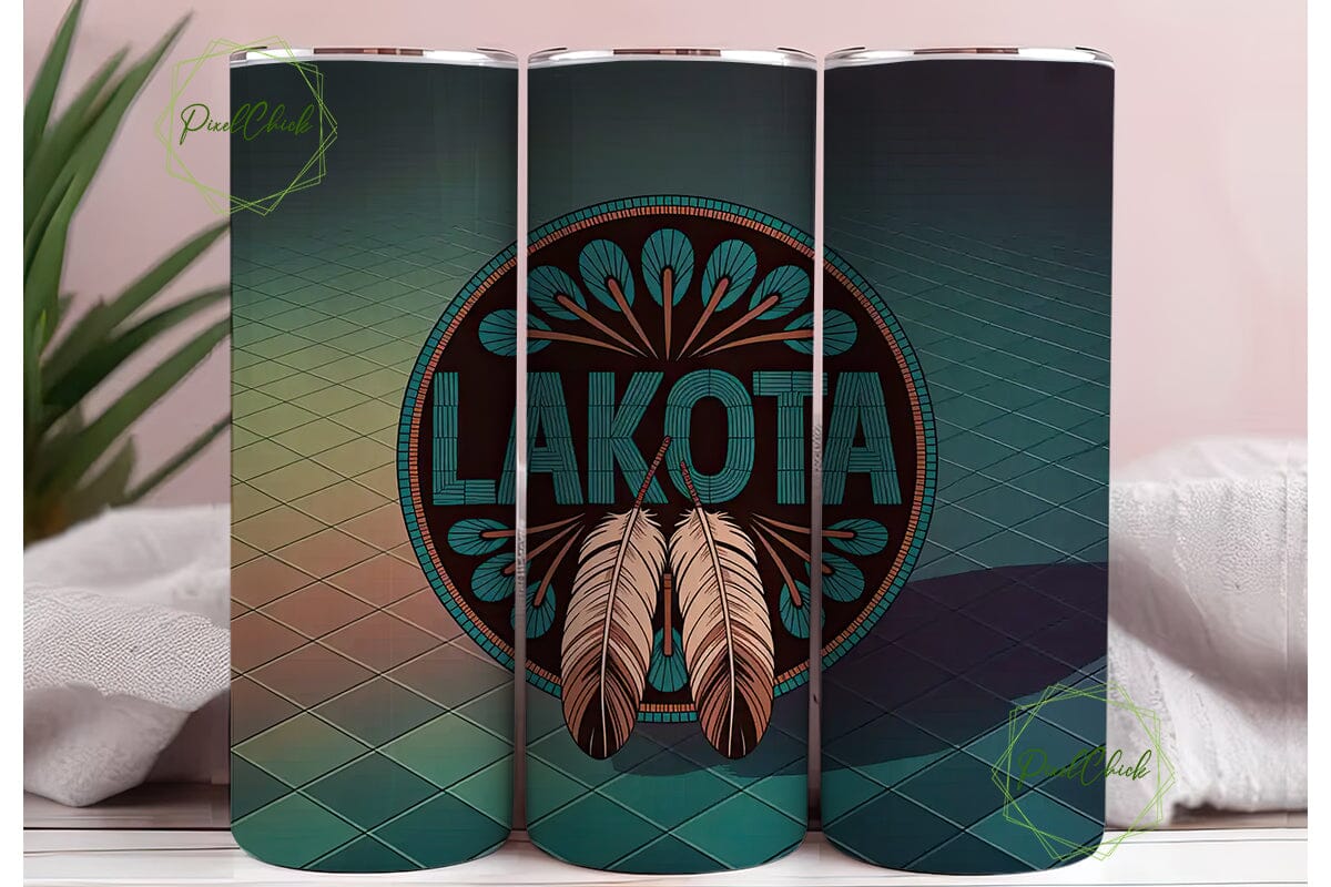 Lakota Beaded Design 20oz Tumbler Wrap - Image 3
