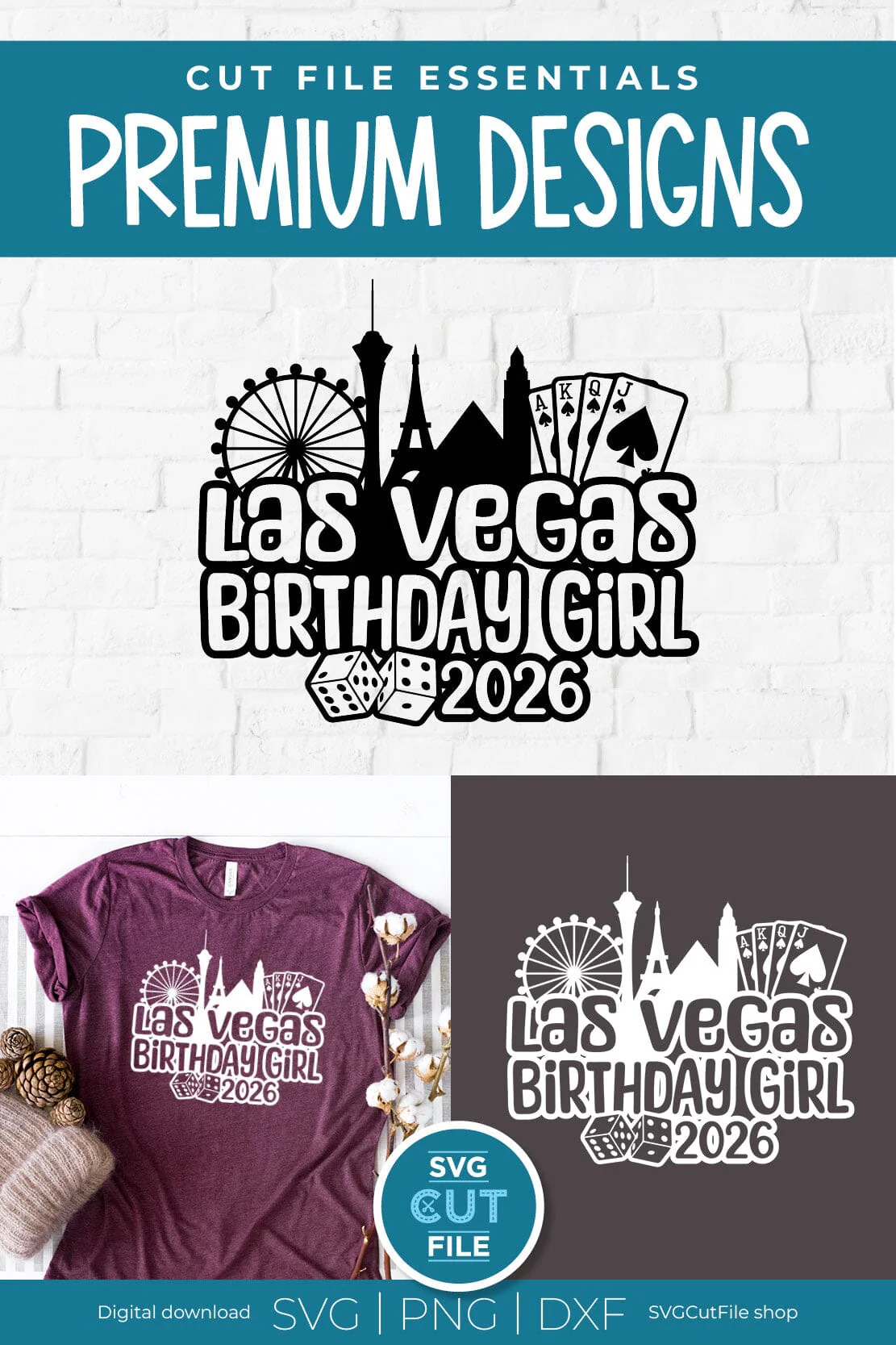 Las Vegas Birthday Girl svg with 2026 for a Birthday Weekend Vacation Crew or Squad - Image 3