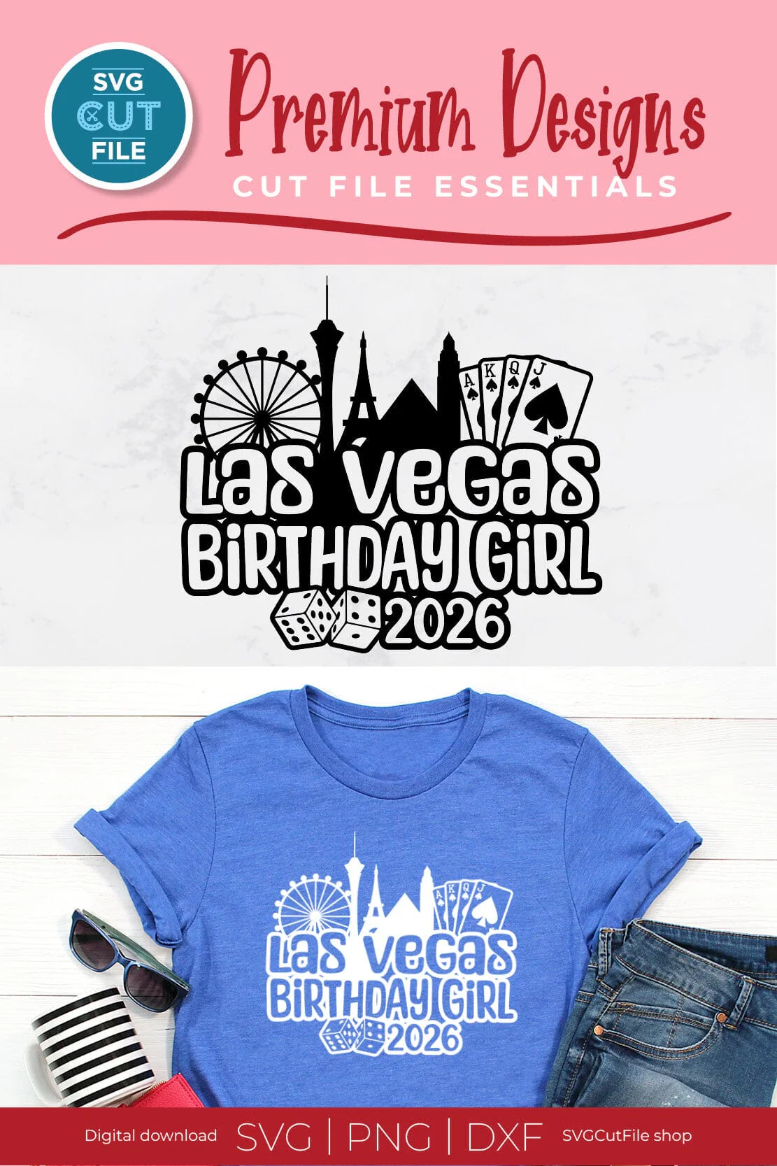 Las Vegas Birthday Girl svg with 2026 for a Birthday Weekend Vacation Crew or Squad - Image 6