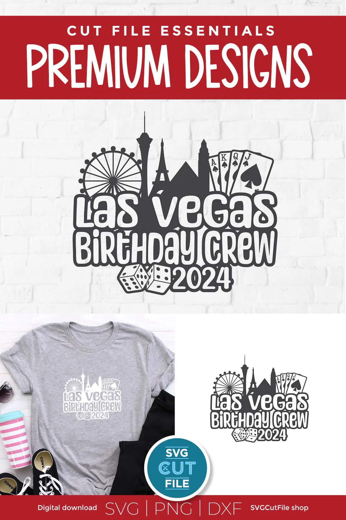 Las Vegas Birthday Trip svg with 2024 for a Birthday Weekend Vacation for Your Crew or Squad - Image 4