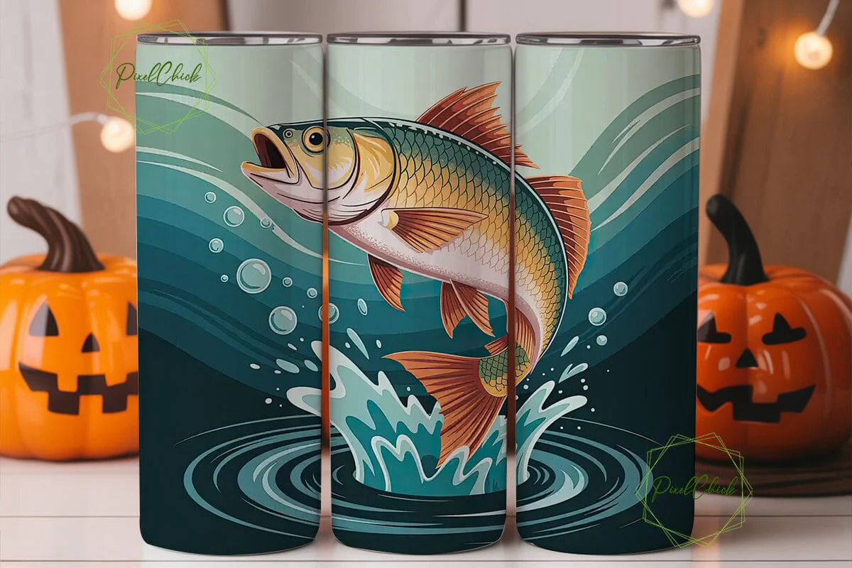 Leaping Fish 20oz Tumbler Design - Image 2