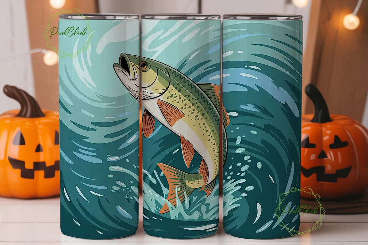 Leaping Fish 20oz Tumbler Design - Image 2