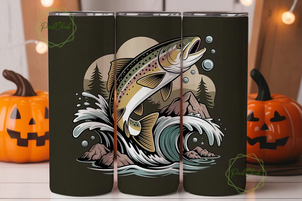 Leaping Trout 20oz Tumbler Wrap - Image 3