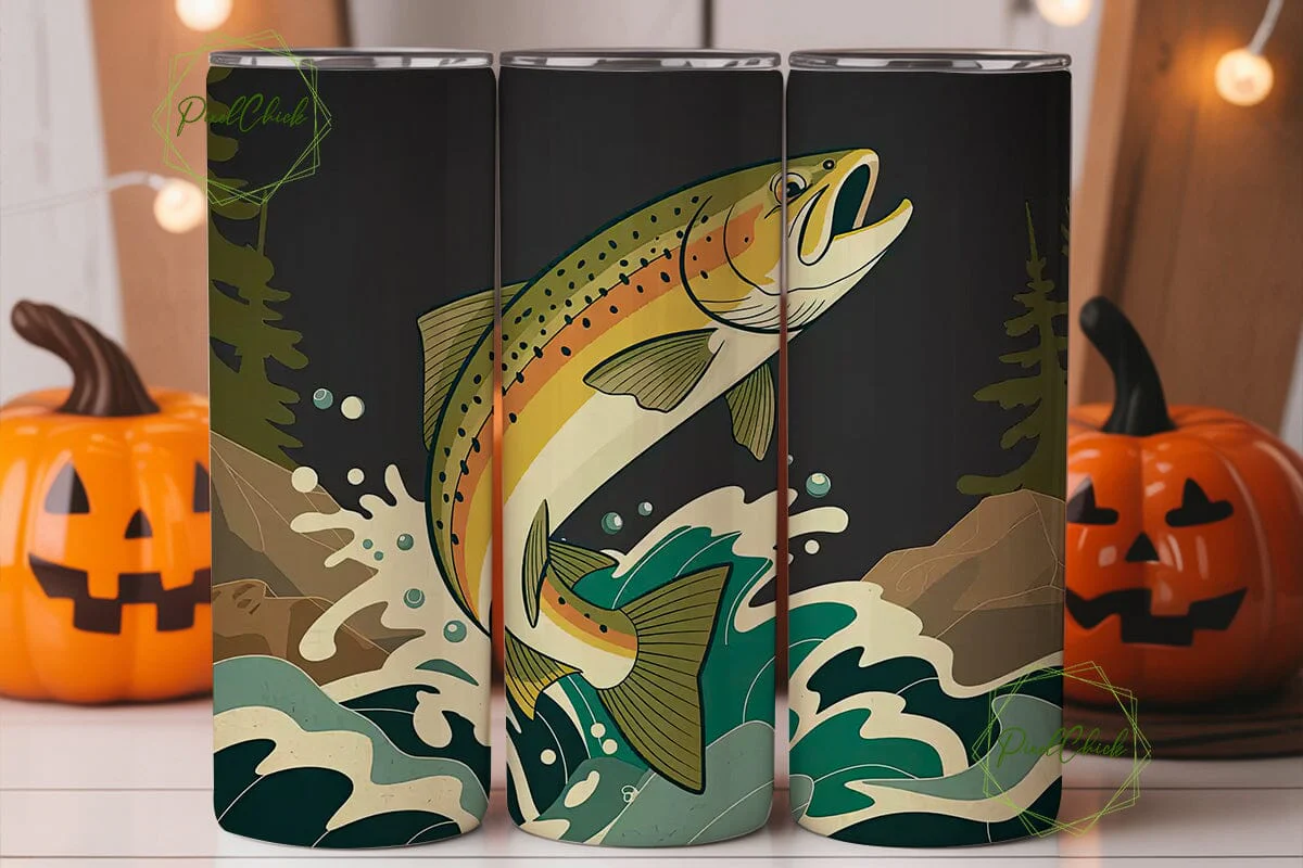 Leaping Trout 20oz Tumbler Wrap - Image 3