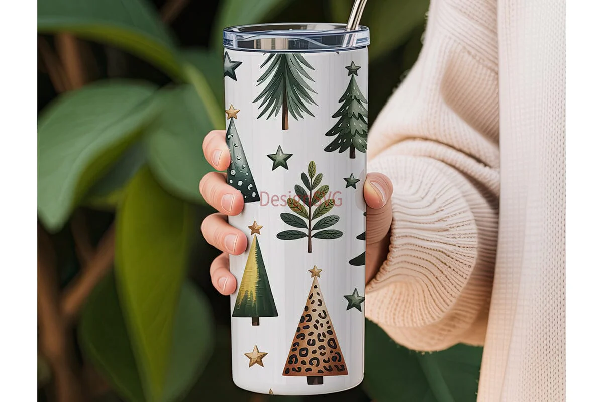 Leopard Christmas Tree 20oz Tumbler - Image 3