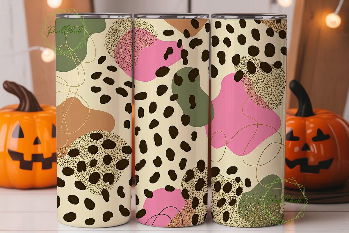 Leopard Glitter Print 20oz Tumbler Wrap - Image 2