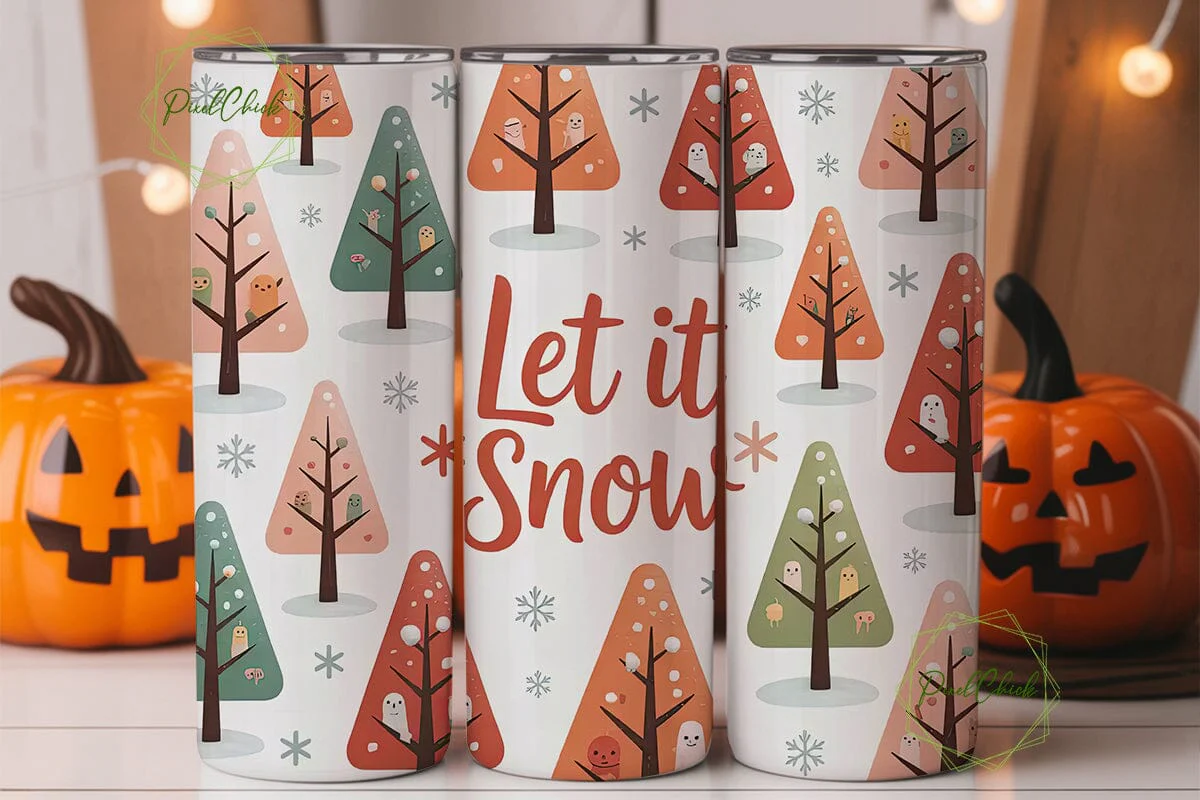 Let It Snow Christmas Tumbler Wrap - Image 3