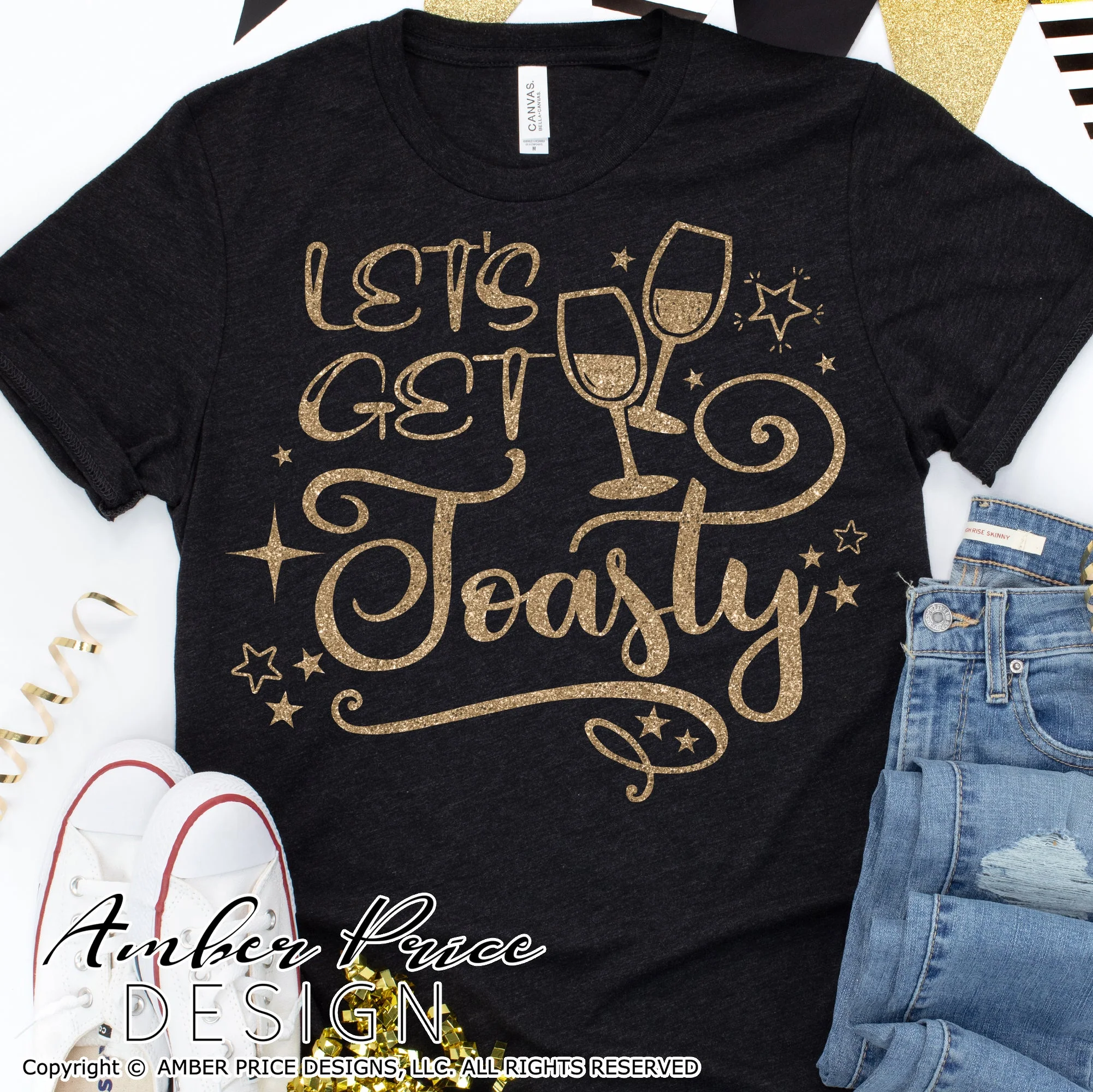 Let's get toasty SVG | New Years Eve SVG PNG DXF | Fun NYE Shirt SVG | New Year 2022 SVGs | Amber Price Design