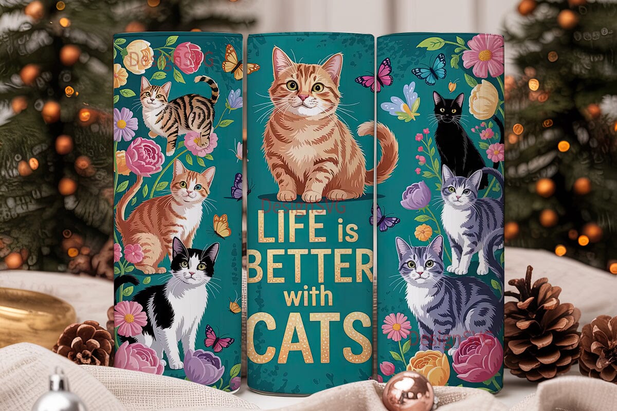 Life Is Better With Cats 20oz Tumbler - Image 2