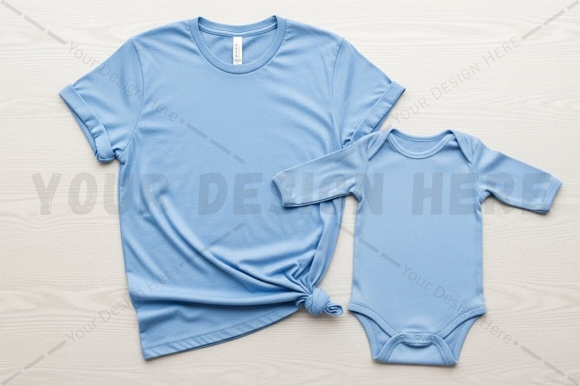 Light blue t-shirt and onesie set