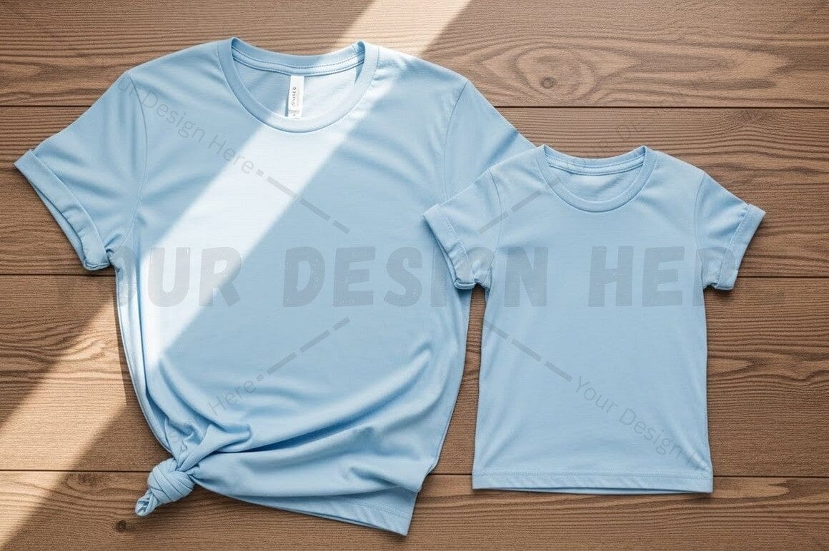 Light blue t-shirt mockup design