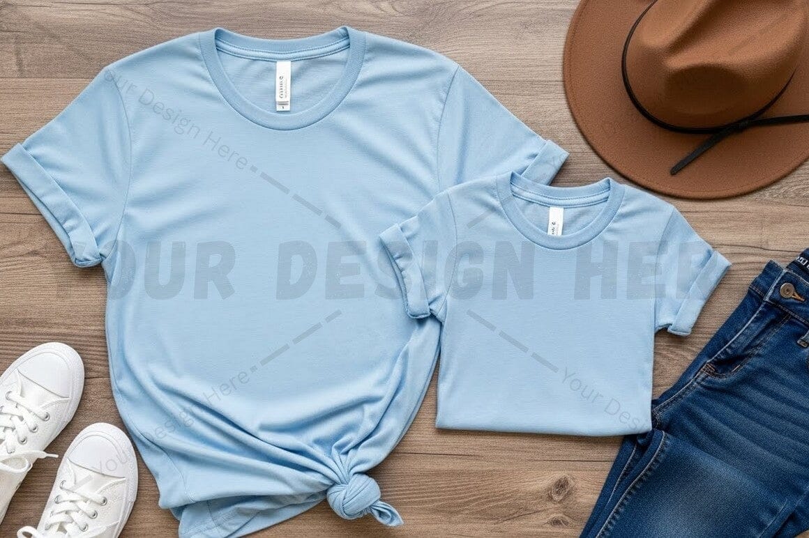 Light blue t-shirt mockup design