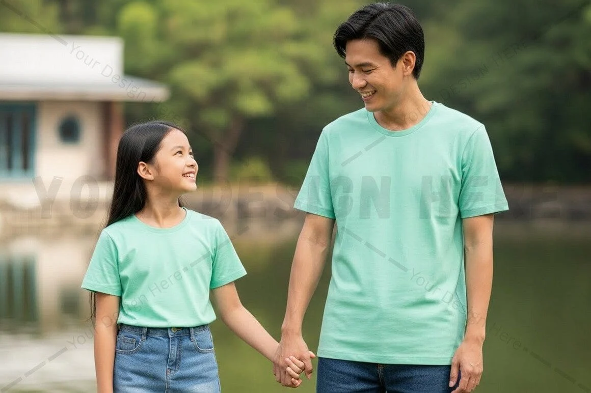 Light green t-shirt mockup design
