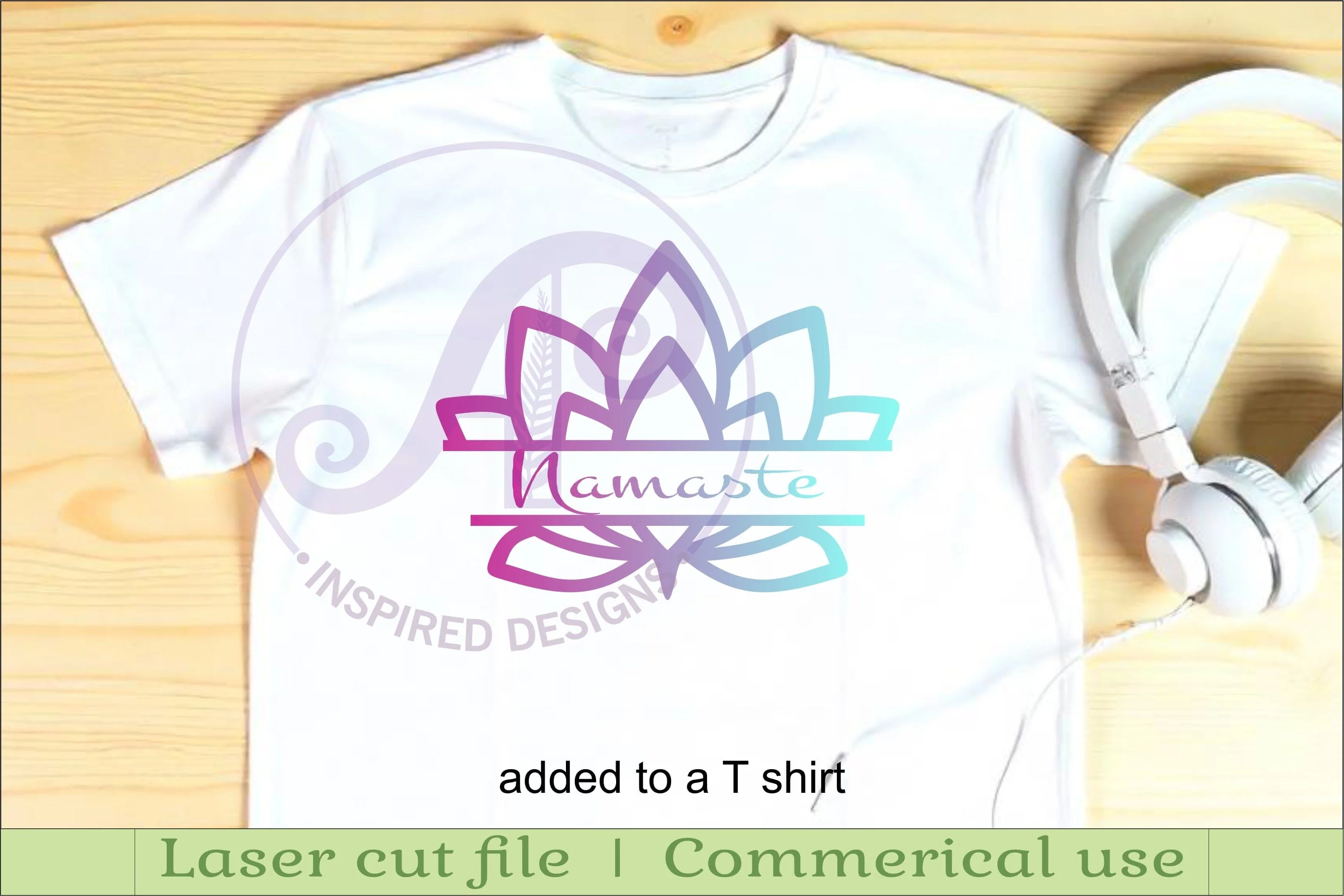 Lotus flower Name sign svg laser cut template - Image 3