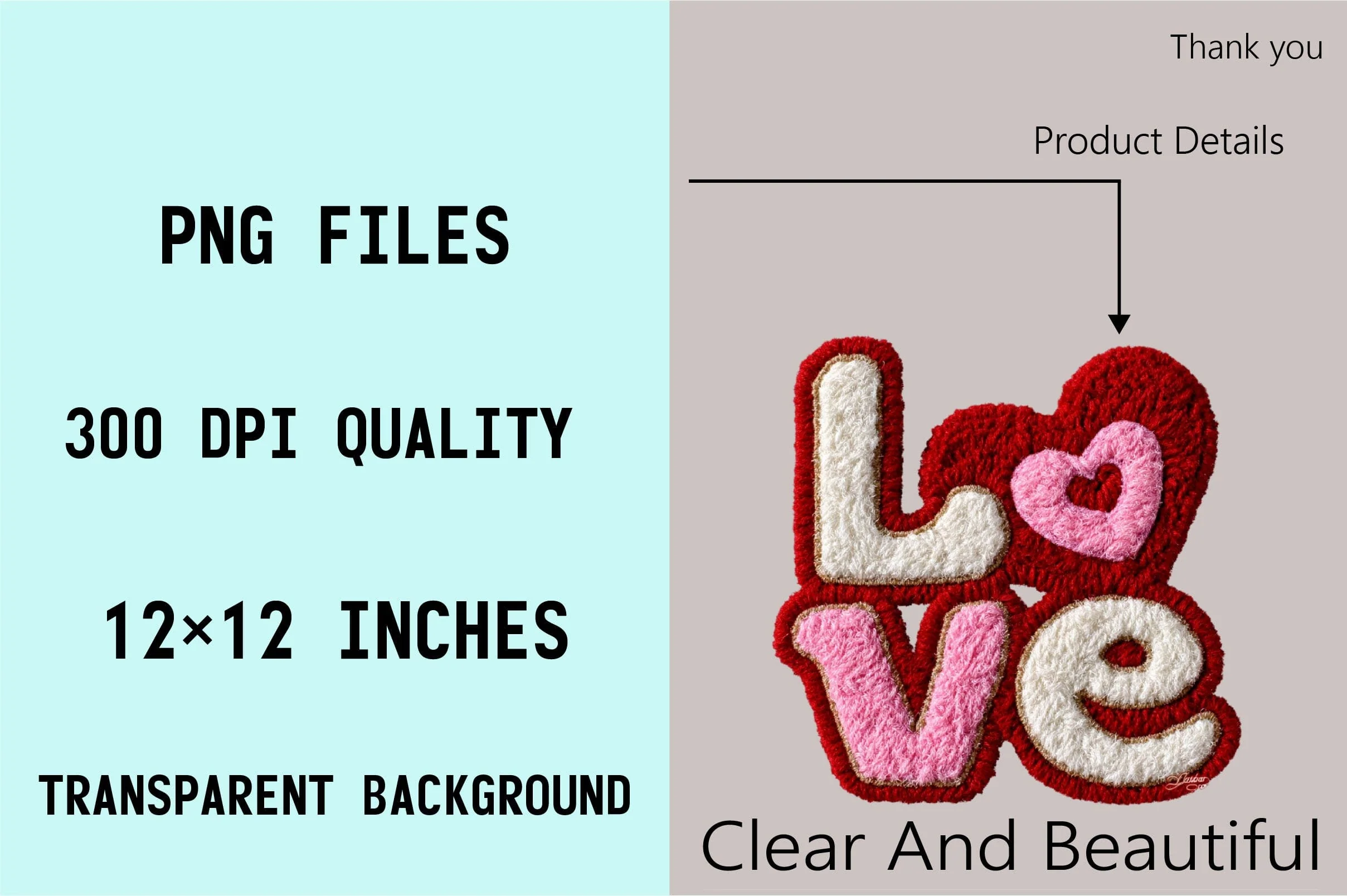 LOVE Yarn Png, Trendy Valentine Design - Image 2